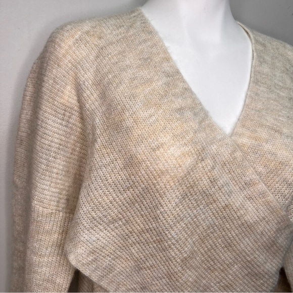 Nordstrom Open Edit Wrap Tan Knit Sweater Size XL - Picture 3 of 13